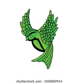 green bird