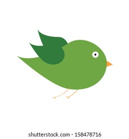 green bird color art vector illustration