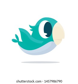 green bird is flying vector