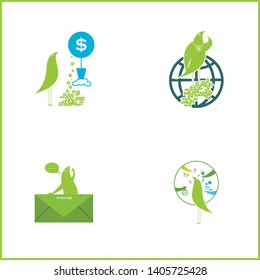 green bird, funny and smart bird