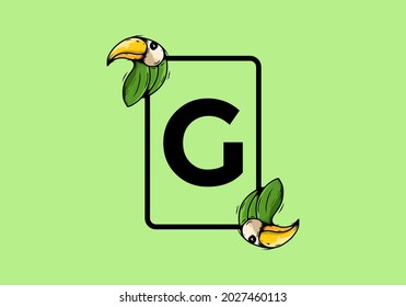 Green bird with G initial letter design