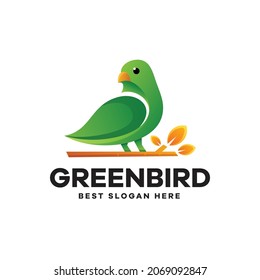 Green Bird Gradient Logo Design