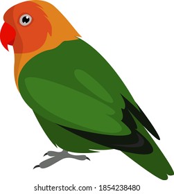 Green bird, illustration, vector on white background