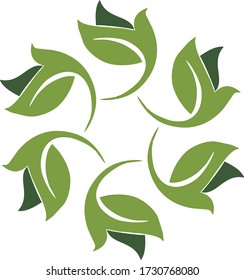 green bird leaf logo designs
