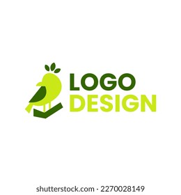 diseño del logo de Green bird, el logo puede ser usado por marcas que quieren que las aves sean incluidas en su identidad de logo
