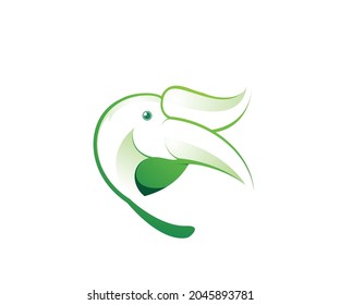 green bird logo design template