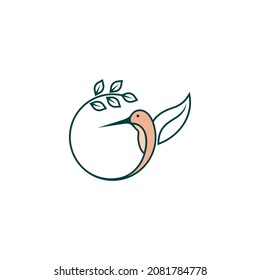 green bird logo design, vector illustration EPS 10