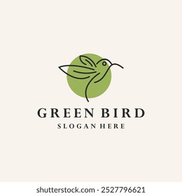 green bird logo icon isolated on white background