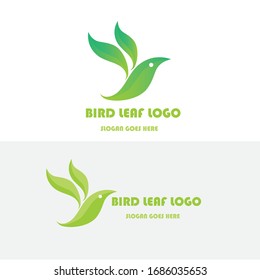Green Bird logo minimalist , simple logo template