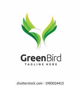 Green bird logo with modern concept