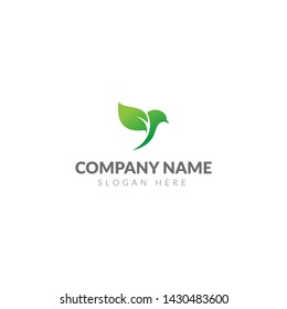 Green bird logo template vector design