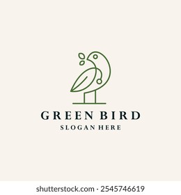 Green bird logo template vector illustration design