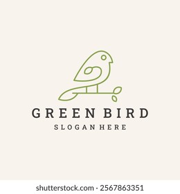 Green bird logo template vector illustration design