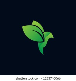 Green bird logo vector design template