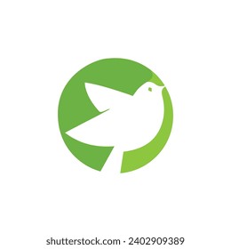green bird logo vector design.