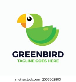 Green Bird Simple Mascot Logo