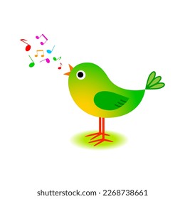 Green bird vector icon on white background 