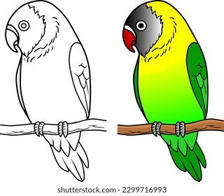 green bird  vector illustration isolated on white background