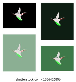 green birds on background green colors emblem logo ear of ecology