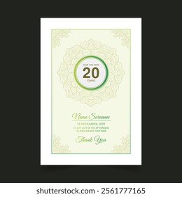 Green birthday card invitation template