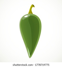 Green bitter jalapeno peppers isolated on white background