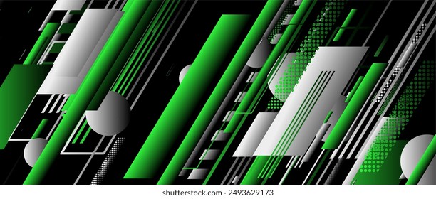 green and black abstract background with lines