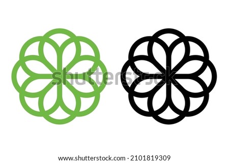 Green and black abstract flower vector symbol