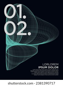 Green and black Abstract futuristic technology background with dynamic lines and circles. Applicable for wall poster, poster, user interface, cover, banner, social networks.