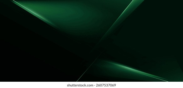 green and black abstract geometric luxury background vector. Social ads banner or Landing page.