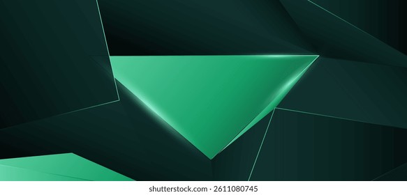 Green and black abstract geometric luxury background vector