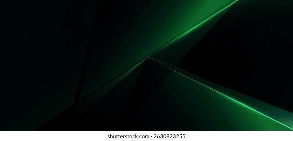 vetor de fundo de luxo geométrico abstrato verde e preto. Banner de anúncios sociais ou página inicial.