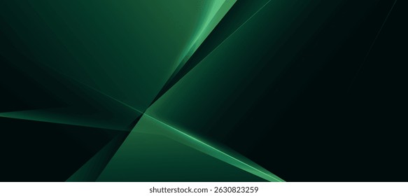 vetor de fundo de luxo geométrico abstrato verde e preto. Banner de anúncios sociais ou página inicial.
