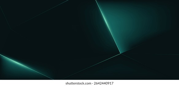 green and black abstract geometric luxury background vector. Social ads banner or Landing page.