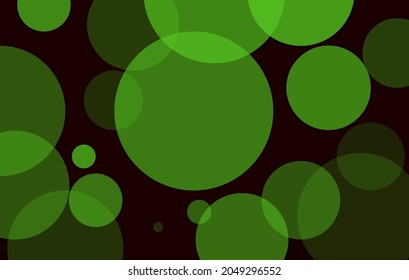 Imagen abstracta verde y negra con círculos transparentes para tu libro de marca. Un patrón elegante con un gradiente para la cabecera del sitio. Ilustración vectorial. Vector.