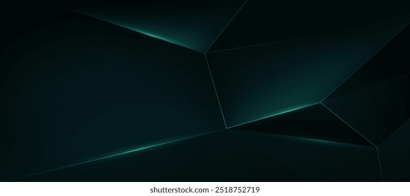 Green and black abstract polygon luxury background vector download