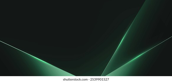 Vector de fondo de lujo de polígono abstracto verde y negro, fondo de innovación tecnológica