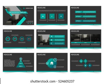 Green black Abstract presentation templates, Infographic elements template flat design set for annual report brochure flyer leaflet marketing advertising banner template