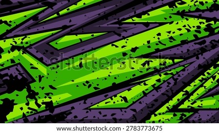 Green black abstract sport background with aggressive paint strokes.	