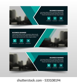 Green black abstract triangle corporate business banner template, horizontal advertising business layout flat design set , clean abstract cover header website design