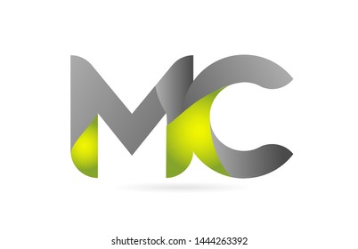 green black alphabet letter MC M C combination logo design suitable for a company or business