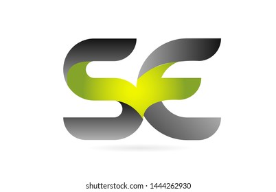 green black alphabet letter SE S E combination logo design suitable for a company or business