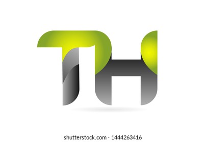 green black alphabet letter TH T H combination logo design suitable for a company or business