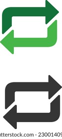 green and black arrows set for recycle and replay 