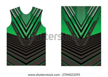 Green and Black Athletic Jersey Sublimation Print Design with Geometric V-shapes