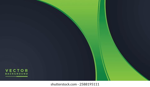 Green and black background graphics of vector illustrations for messages and infographic message board designs.