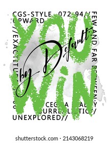 green black background pattern with you win text