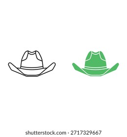 Verde y negro bikini y sombrero bikini sombrero contorno traje de baño