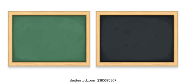 Green and black blank blackboards, vector eps10 illustration