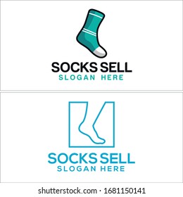 Green black blue icon symbol initial socks feet logo designs suitable for Retail Sell Industry Company care creative business clinic medicine therapy natural massage medical silhouette