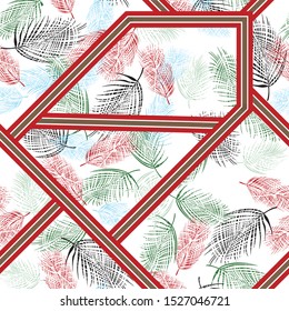green black and blue leaves with bandanna pattern